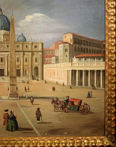 Coppia vedute di Venezia e Roma